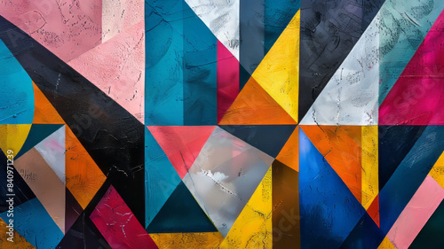 modern  abstract paint art  geometric shapes generative ai