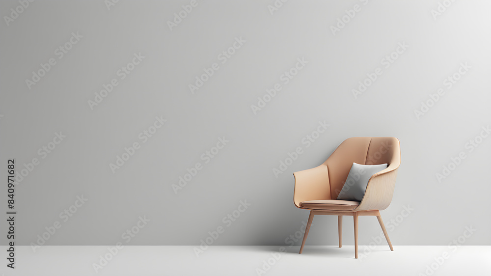 Background in pastel tones with minimal furniture in front of it, text space. Generative AI Background in pastel tones with minimal furniture in front of it, text space. Generative AI