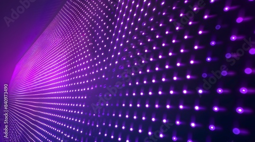 Purple abstract pixel texture bg video screen. Tv pattern background with square noise effect. Futuristic broadcast neon gradient banner for television. Modern vhs led static display element