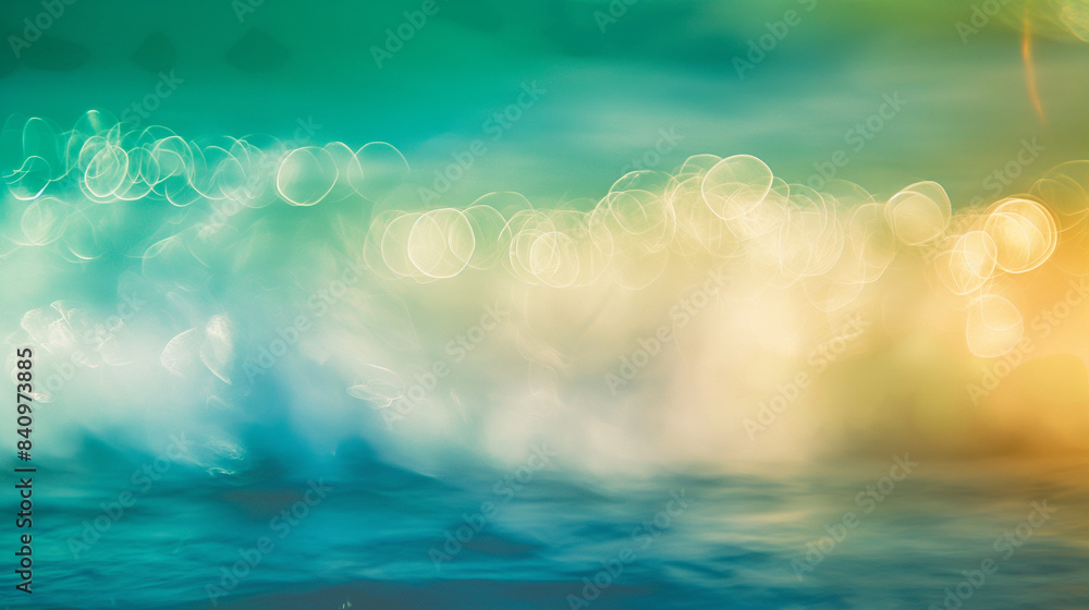 Abstract blur light on sea and ocean, clear water close up colorful background