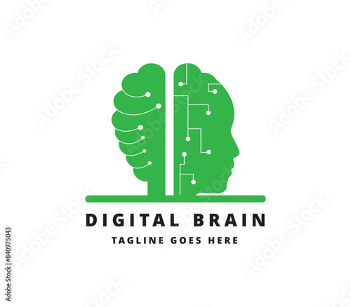 Digital Brain Vector Logo Design For Any Digital Company.