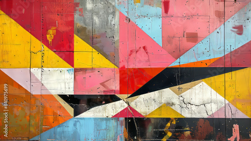 modern, abstract paint art, geometric shapes,generative ai