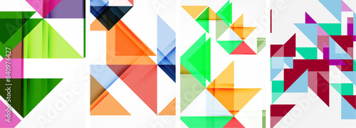 Free Download Triangle poster set for wallpaper, business card, cover, poster, banner, brochure, header, website - GFXLoad