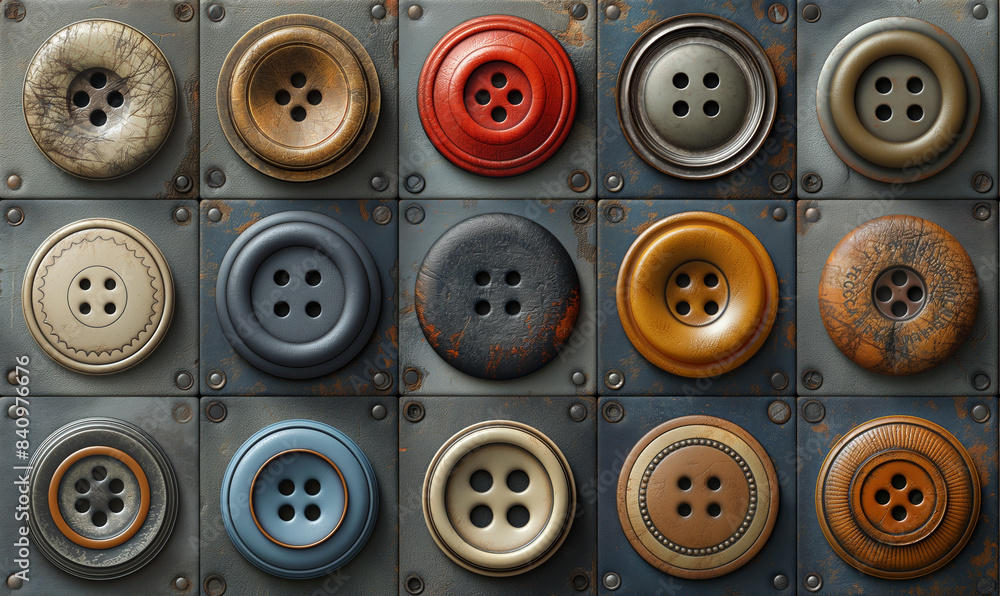 Multi-colored buttons on a gray background. Multi-colored buttons on a gray background.