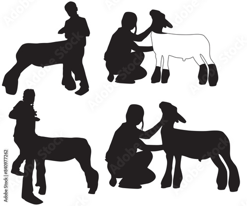 Print Show Lamb Silhouette; Show Lamb EPS; Market Lamb EPS; Sheep clipart; Show Lamb EPS Bundle; Suffolk Lamb; Show Sheep Eps 