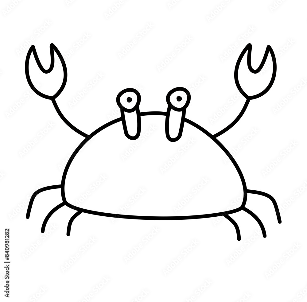 Outline Crab Hand drawn Doodle Vector Outline Crab Hand drawn Doodle Vector