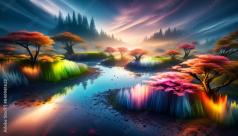 Naklejka premium tree in the night