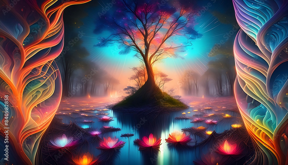 Fototapeta premium tree in the night