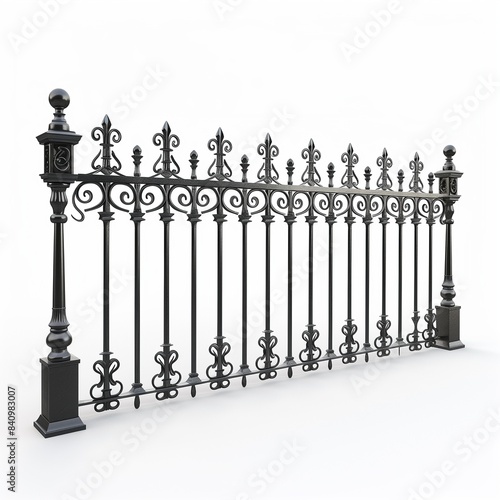 Fence black metal gate house privacy protect property decoration
