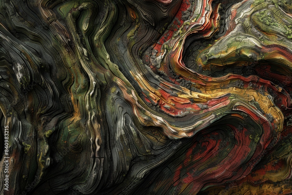 This AI generated image showcases a dynamic, abstract landscape featuring multicolored, swirling, layered patterns and textures. The vibrant colors create a striking visual impression. This AI generated image showcases a dynamic, abstract landscape featuring multicolored, swirling, layered patterns and textures. The vibrant colors create a striking visual impression.
