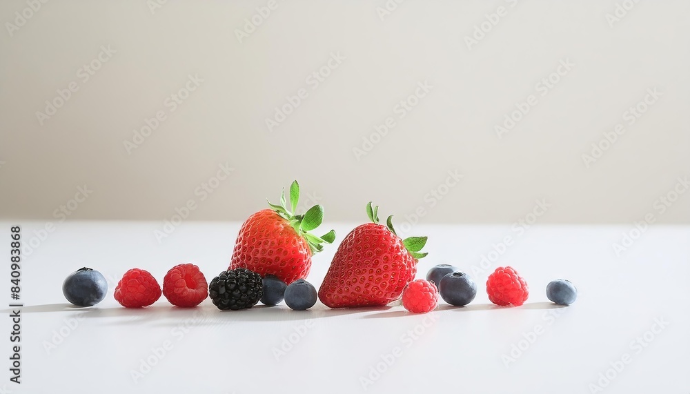 Fresh Mixed Berries on White Background Fresh Mixed Berries on White Background