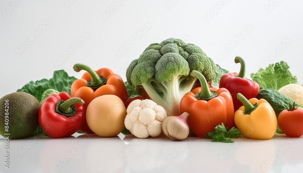 Fresh Organic Vegetables Assortment Displayed Elegantly Fresh Organic Vegetables Assortment Displayed Elegantly