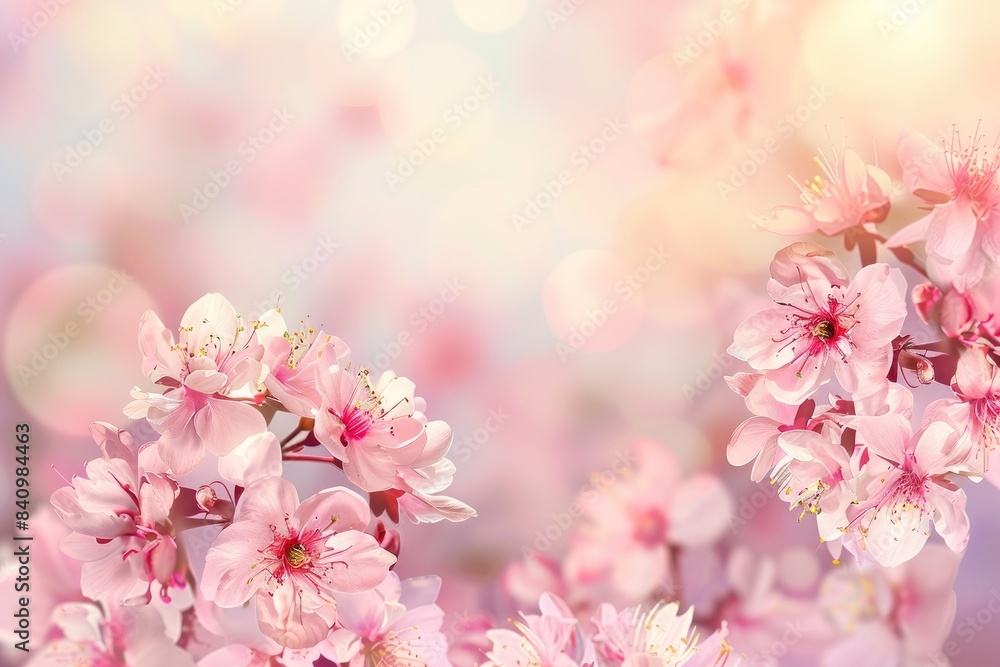 background with cherry blossom. spring flowers - generative ai background with cherry blossom. spring flowers - generative ai