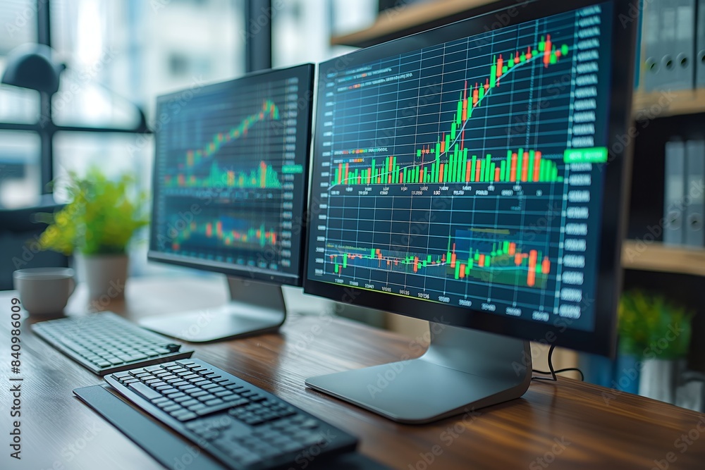 Dual monitor stock market analysis setup Dual monitor stock market analysis setup