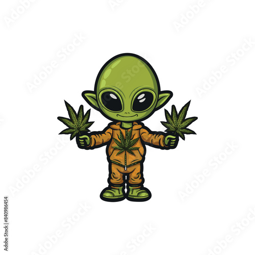 cute aliens are holding marijuana