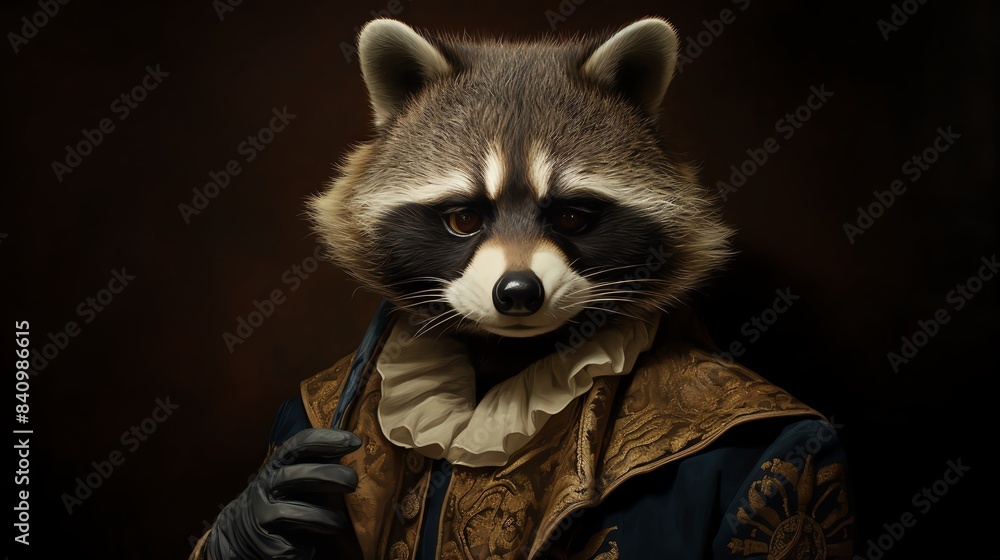 A raccoon with a small mask A raccoon with a small mask