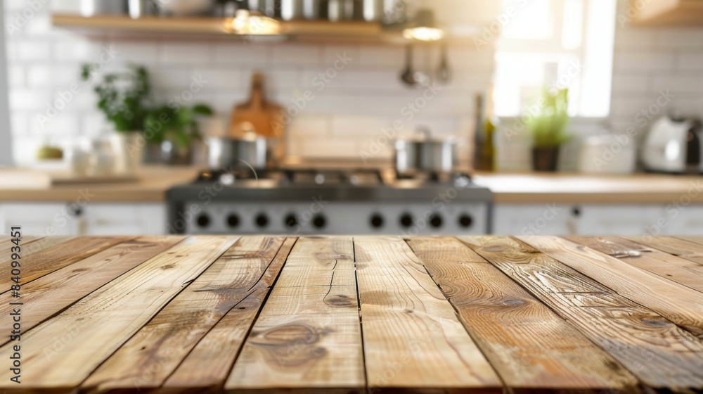 Rustic Wooden Kitchen Countertop Generative AI Rustic Wooden Kitchen Countertop Generative AI