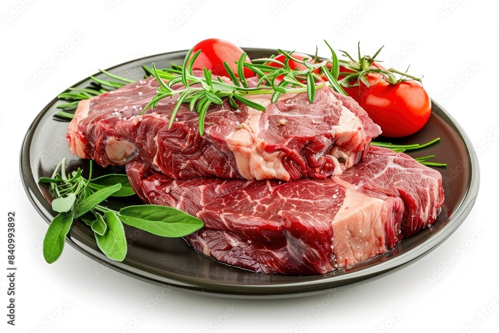 fresh steak isolated nature background with clipping path - generative ai fresh steak isolated nature background with clipping path - generative ai