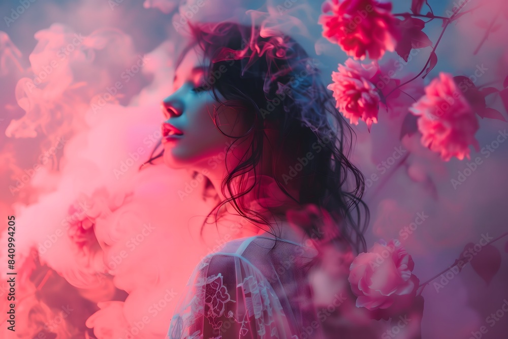 Mystical Beauty with Ethereal Pink Haze Mystical Beauty with Ethereal Pink Haze