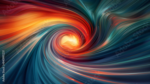 Long exposure trails, Zoom burst, background gradient, orange, green and white background created with Generative AI technology