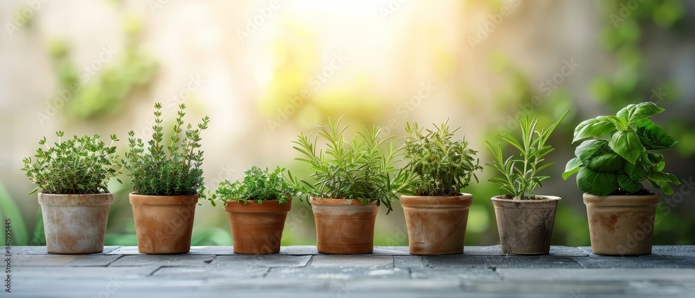 A charming garden filled with a mix of herbs like rosemary, thyme, and basil, each plant neatly labeled in a rustic setting. flat design, minimalistic shapes with space for text A charming garden filled with a mix of herbs like rosemary, thyme, and basil, each plant neatly labeled in a rustic setting. flat design, minimalistic shapes with space for text