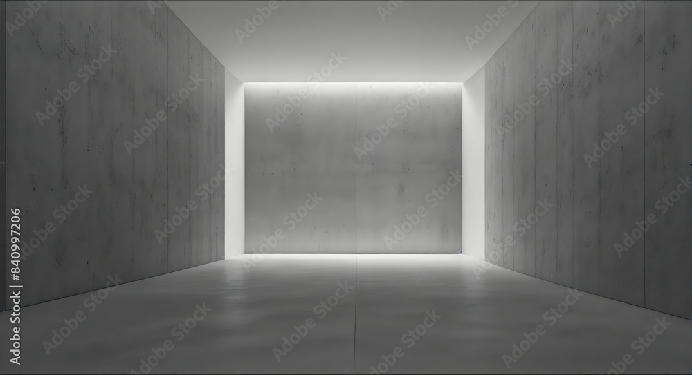 Obraz premium simple luxury grey concrete wall with neon light , minimal style. luxury wallpaper.