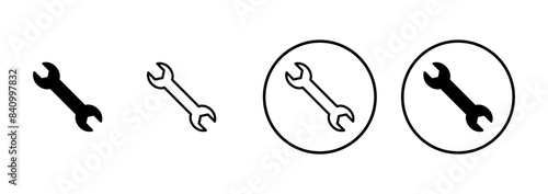 wrench icon vector isolated on white background. Wrench vector icon. Spanner symbol
