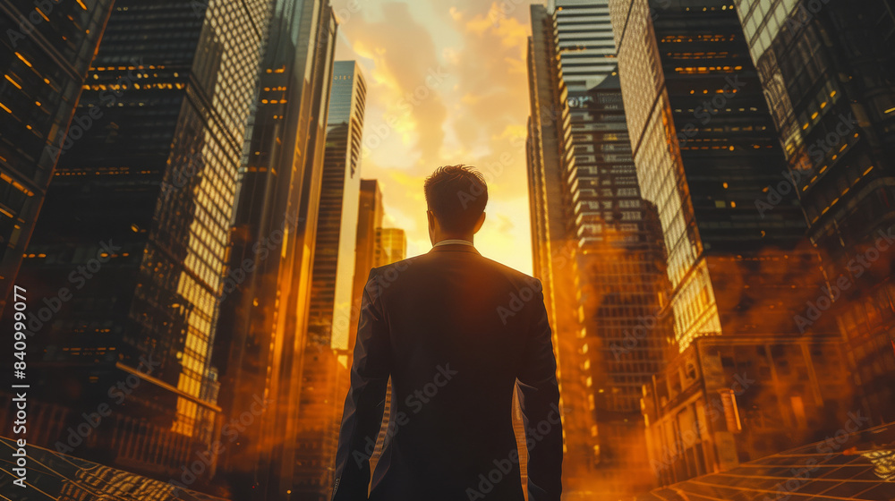 Photo of a powerful and cinematic scene capturing the essence of business and ambition created with Generative AI technology Photo of a powerful and cinematic scene capturing the essence of business and ambition created with Generative AI technology