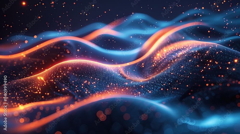 Fototapeta premium Dive into the Quantum Realm: Stunning Abstract Background with Dynamic Elements