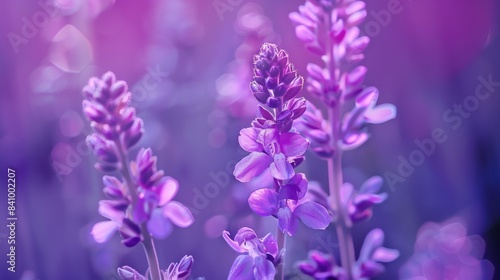 Purple wildflowers in macro photography resembling orchids