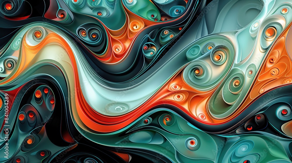 Abstract Psychedelic Artwork with Intricate Swirling Shapes and Vivid Hues Abstract Psychedelic Artwork with Intricate Swirling Shapes and Vivid Hues