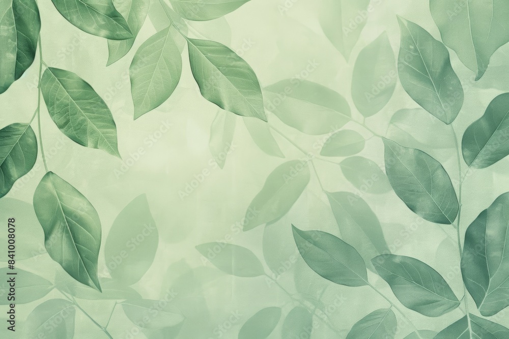 Green Leaves on Light Green Background Green Leaves on Light Green Background