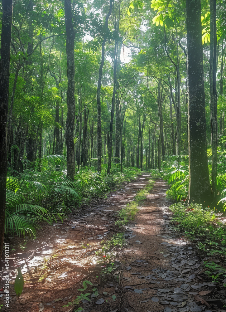 uma floresta de arvores frondosas created with Generative AI technology uma floresta de arvores frondosas created with Generative AI technology