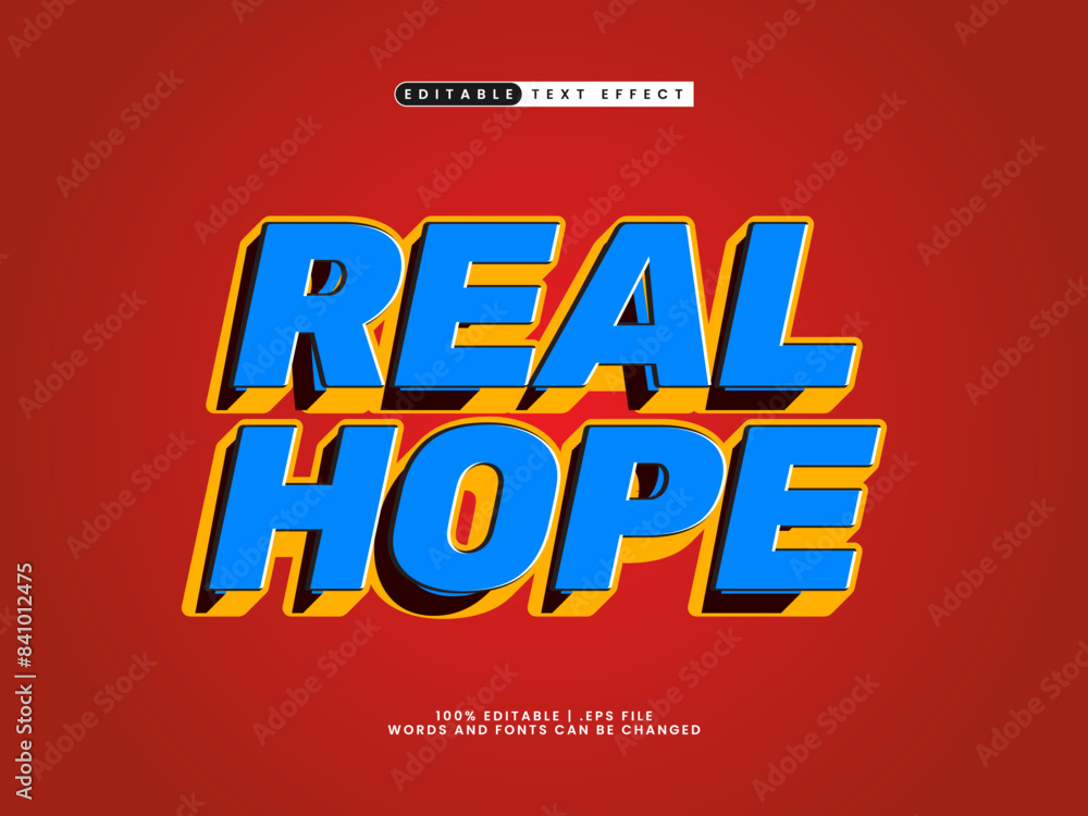 Fototapeta premium real hope editable text effect in simple and modern text style