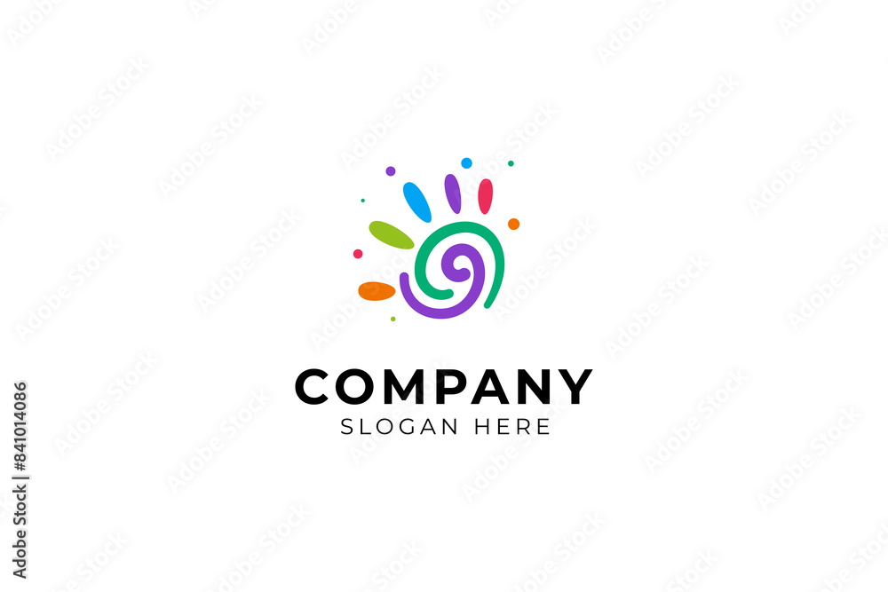 abstract child hand in colorful flat design logo vector style abstract child hand in colorful flat design logo vector style