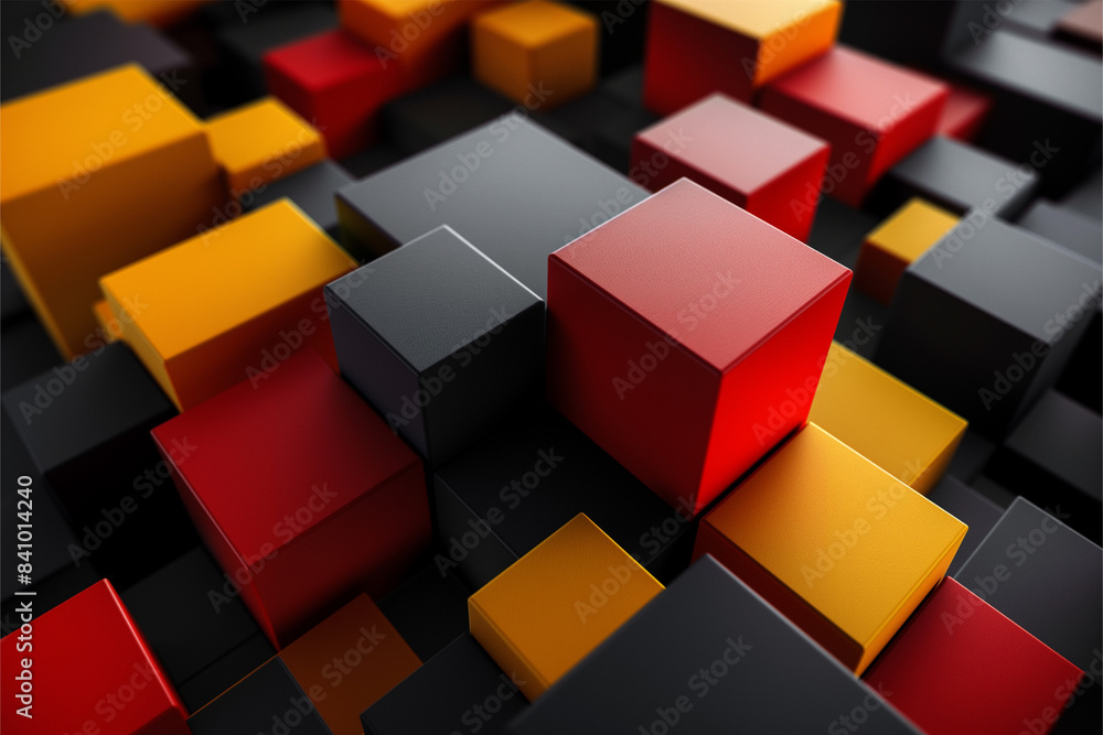 Obraz premium Abstract geometric blocks on black background
