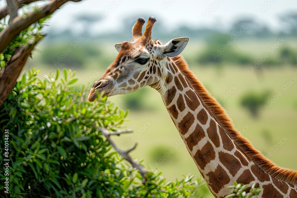 Obraz premium Close-Up of Giraffe in African Savanna