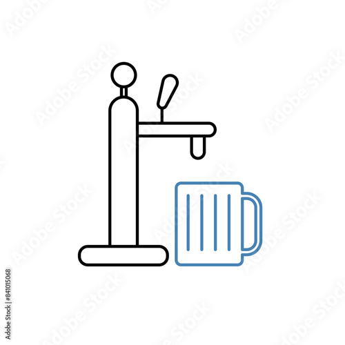 draught beer concept line icon. Simple element illustration. draught beer concept outline symbol design.