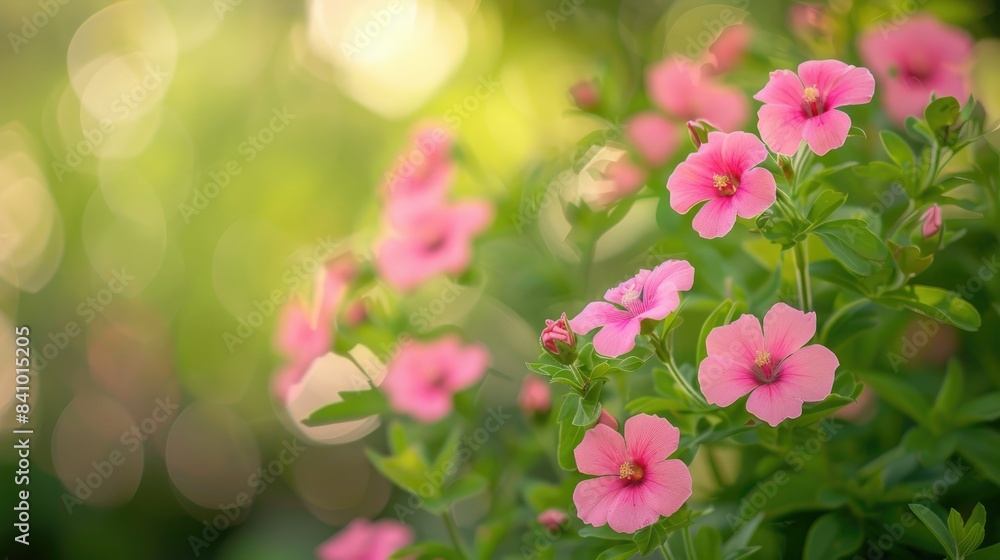 Flowers in pink shade against a green backdrop Flowers in pink shade against a green backdrop