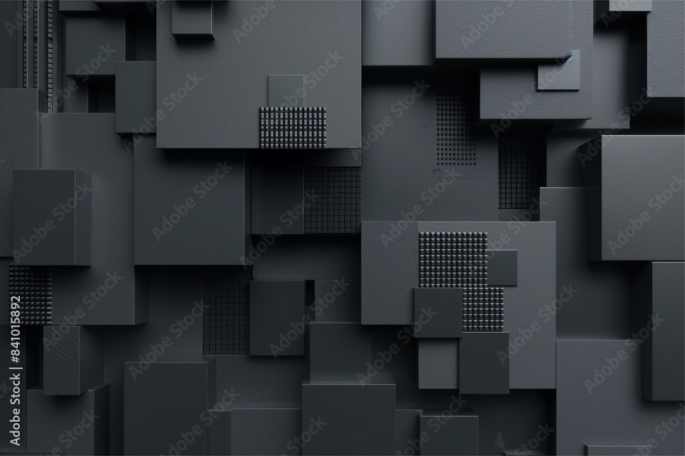 Abstract geometric blocks on black background Abstract geometric blocks on black background