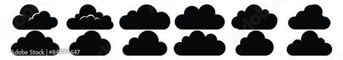 Cloud silhouette set vector design big pack of illustration and icon