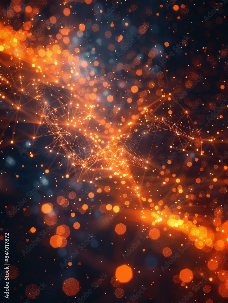 Obraz premium An abstract background with visible network technology in vibrant colors. 