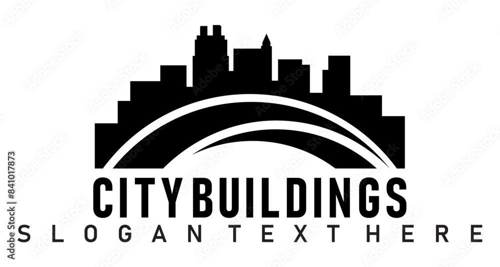 Obraz premium city building skyline logo design vector