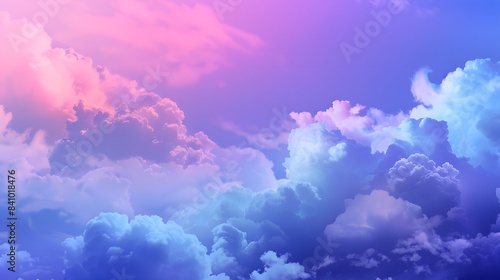 abstract fantasy background of colorful sky with neon clouds, Colorful banner of purple and blue © Love Muhammad