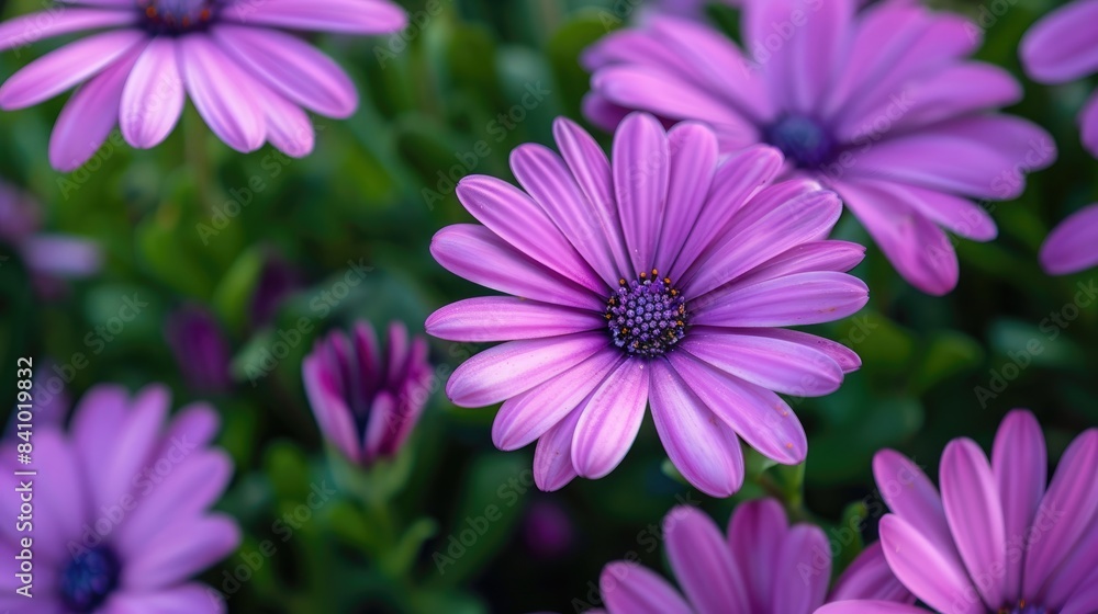 Purple flowers in close up Purple flowers in close up