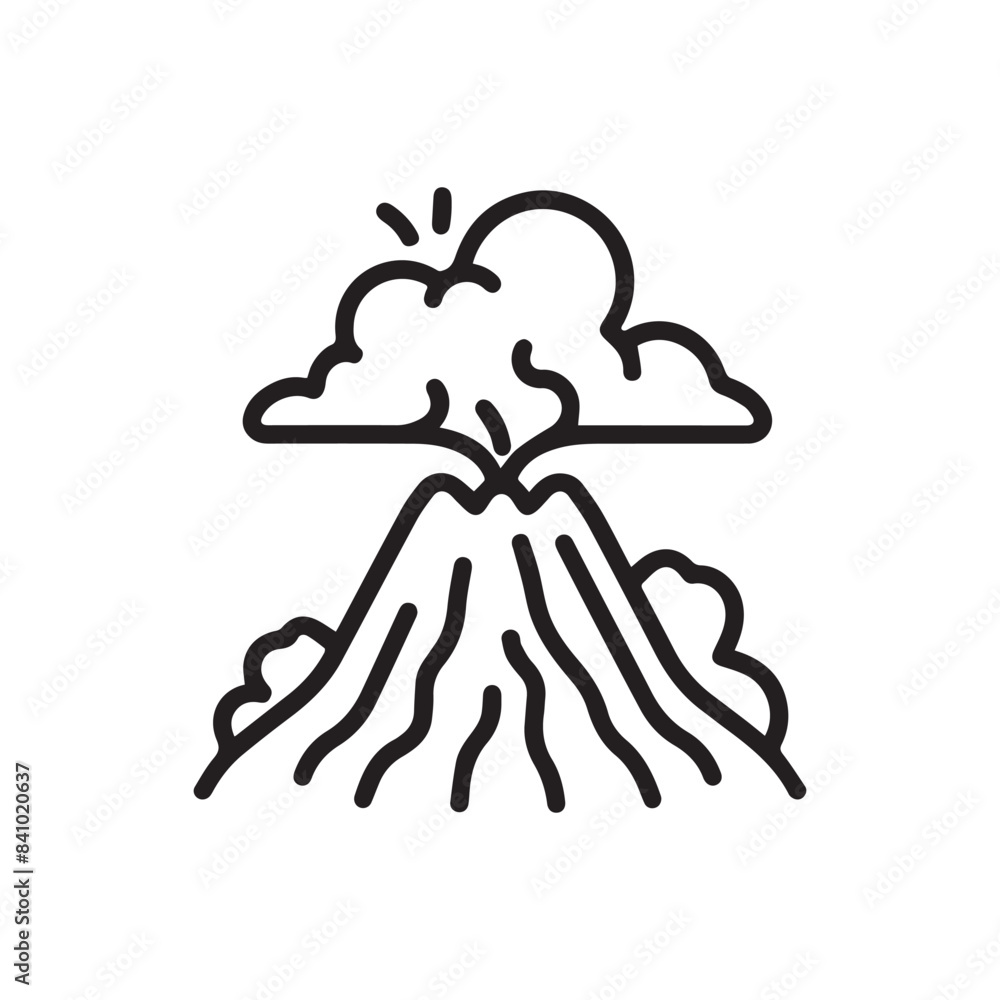 Volcano mountain icon nature light and black vector design. Volcano mountain icon nature light and black vector design.