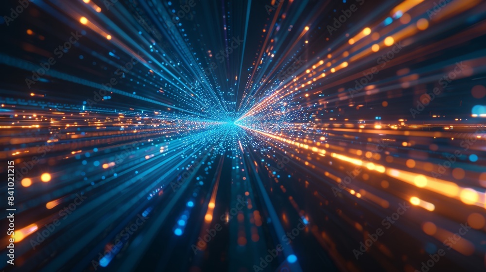 Fototapeta premium Abstract Light Streaks Background - Generative AI