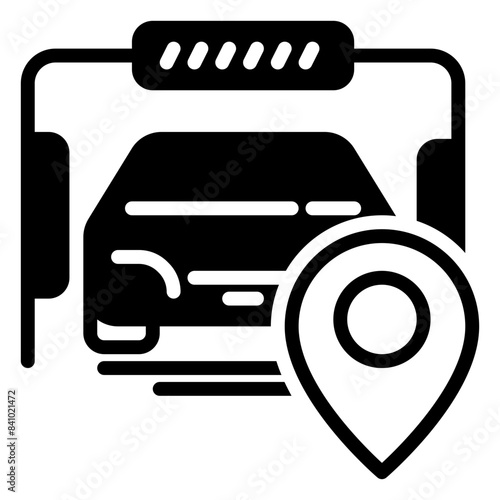 Car wash location icon, glyph icon style