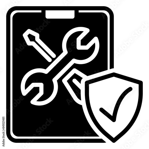 car insurance icon, glyph icon style