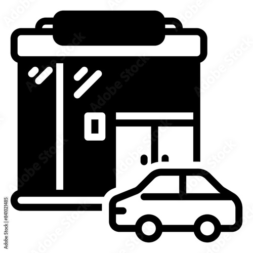 Car dealer icon, glyph icon style
